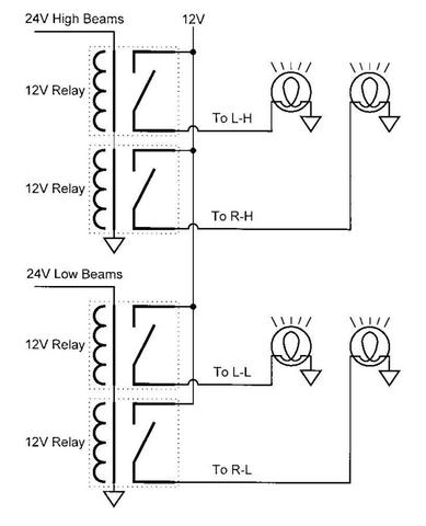 12v lamps on 24v system